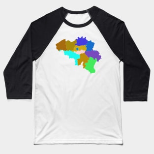 Belgium Color Map Baseball T-Shirt